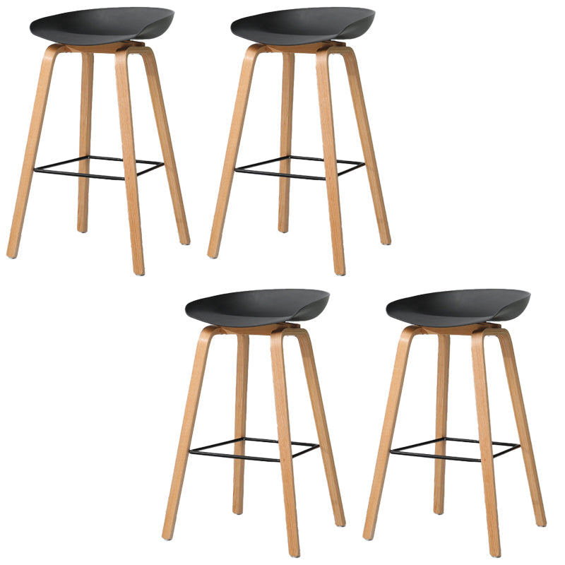 Contemporary Style Stool 4 Legs Wood Counter Stool for Home Use Black 4 Piece Set Clearhalo 'Bar Furniture' 'Bar Stools' 'bar_stools' 'furn' 'furn_bar_stools' 'Furniture' 'Kitchen & Dining Furniture' 6263759