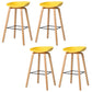 Contemporary Style Stool 4 Legs Wood Counter Stool for Home Use Yellow 4 Piece Set Clearhalo 'Bar Furniture' 'Bar Stools' 'bar_stools' 'furn' 'furn_bar_stools' 'Furniture' 'Kitchen & Dining Furniture' 6263760