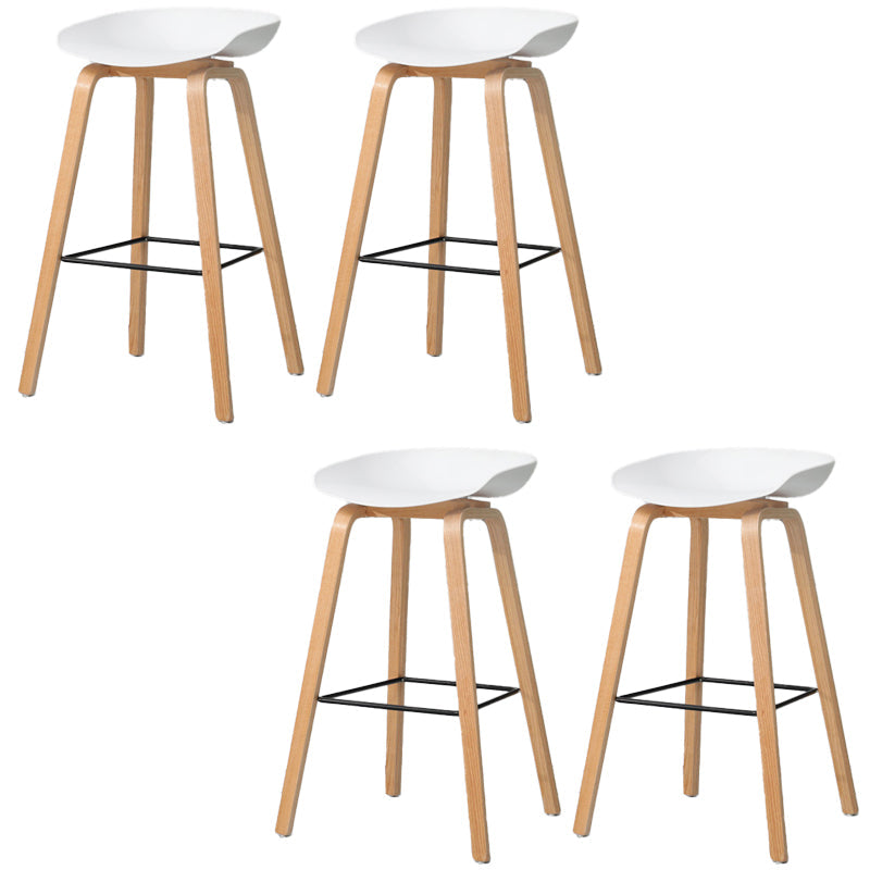 Contemporary Style Stool 4 Legs Wood Counter Stool for Home Use White 4 Piece Set Clearhalo 'Bar Furniture' 'Bar Stools' 'bar_stools' 'furn' 'furn_bar_stools' 'Furniture' 'Kitchen & Dining Furniture' 6263761