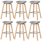 Contemporary Style Stool 4 Legs Wood Counter Stool for Home Use Grey 6 Piece Set Clearhalo 'Bar Furniture' 'Bar Stools' 'bar_stools' 'furn' 'furn_bar_stools' 'Furniture' 'Kitchen & Dining Furniture' 6263763