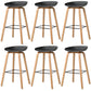 Contemporary Style Stool 4 Legs Wood Counter Stool for Home Use Black 6 Piece Set Clearhalo 'Bar Furniture' 'Bar Stools' 'bar_stools' 'furn' 'furn_bar_stools' 'Furniture' 'Kitchen & Dining Furniture' 6263764