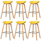 Contemporary Style Stool 4 Legs Wood Counter Stool for Home Use Yellow 6 Piece Set Clearhalo 'Bar Furniture' 'Bar Stools' 'bar_stools' 'furn' 'furn_bar_stools' 'Furniture' 'Kitchen & Dining Furniture' 6263765