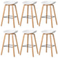 Contemporary Style Stool 4 Legs Wood Counter Stool for Home Use White 6 Piece Set Clearhalo 'Bar Furniture' 'Bar Stools' 'bar_stools' 'furn' 'furn_bar_stools' 'Furniture' 'Kitchen & Dining Furniture' 6263766