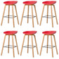 Contemporary Style Stool 4 Legs Wood Counter Stool for Home Use Red 6 Piece Set Clearhalo 'Bar Furniture' 'Bar Stools' 'bar_stools' 'furn' 'furn_bar_stools' 'Furniture' 'Kitchen & Dining Furniture' 6263767