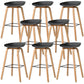 Contemporary Style Stool 4 Legs Wood Counter Stool for Home Use Black 8 Piece Set Clearhalo 'Bar Furniture' 'Bar Stools' 'bar_stools' 'furn' 'furn_bar_stools' 'Furniture' 'Kitchen & Dining Furniture' 6263769
