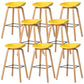 Contemporary Style Stool 4 Legs Wood Counter Stool for Home Use Yellow 8 Piece Set Clearhalo 'Bar Furniture' 'Bar Stools' 'bar_stools' 'furn' 'furn_bar_stools' 'Furniture' 'Kitchen & Dining Furniture' 6263770