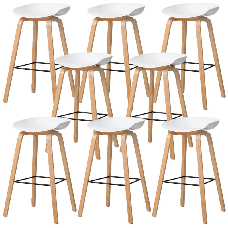 Contemporary Style Stool 4 Legs Wood Counter Stool for Home Use White 8 Piece Set Clearhalo 'Bar Furniture' 'Bar Stools' 'bar_stools' 'furn' 'furn_bar_stools' 'Furniture' 'Kitchen & Dining Furniture' 6263771