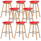 Contemporary Style Stool 4 Legs Wood Counter Stool for Home Use Red 8 Piece Set Clearhalo 'Bar Furniture' 'Bar Stools' 'bar_stools' 'furn' 'furn_bar_stools' 'Furniture' 'Kitchen & Dining Furniture' 6263772