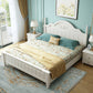French Country Standard Bed Rubberwood and Pine Wood Panel Bed White