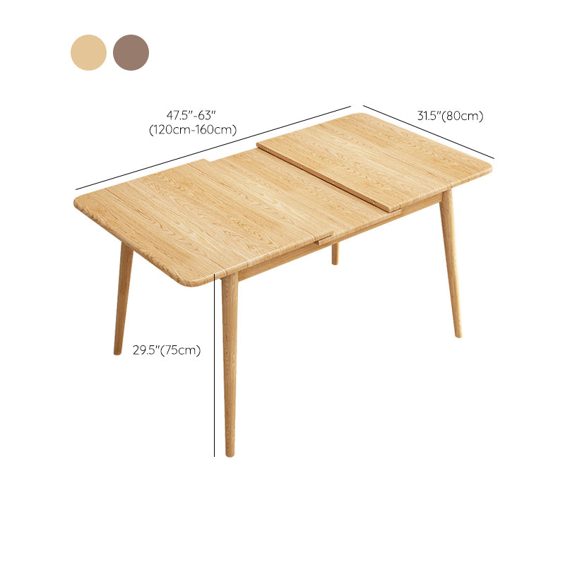 Extendable Solid Wood Dining Table Rectangular Table for Home