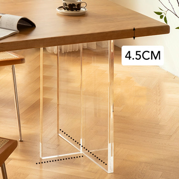 Modern Rectangular Table Solid Wood Dining Room Table in Natural Clearhalo 'Dining Tables & Seating' 'Dining Tables' 'dining_table' 'furn' 'furn_dining_table' 'Furniture' 'Kitchen & Dining Furniture' 6266039