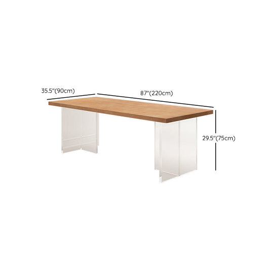 Modern Rectangular Table Solid Wood Dining Room Table in Natural