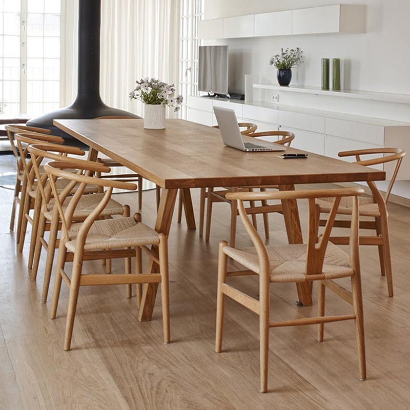 Natural Solid Wood Table Rectangular 4 Legs Table for Dining Room 70.9"L x 31.5"W x 29.5"H Without Chairs Clearhalo 'Dining Tables & Seating' 'Dining Tables' 'dining_table' 'furn' 'furn_dining_table' 'Furniture' 'Kitchen & Dining Furniture' 6266049