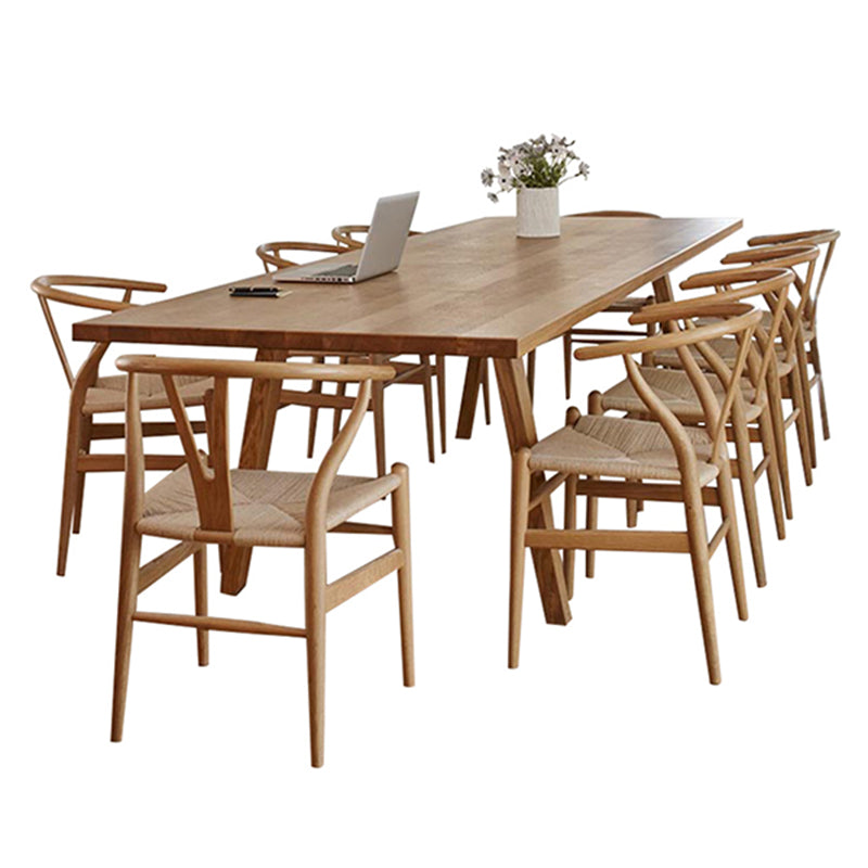 Natural Solid Wood Table Rectangular 4 Legs Table for Dining Room Without Chairs Clearhalo 'Dining Tables & Seating' 'Dining Tables' 'dining_table' 'furn' 'furn_dining_table' 'Furniture' 'Kitchen & Dining Furniture' 6266053