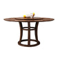 Table ronde moderne en bois massif, avec plateau tournant, pour la maison