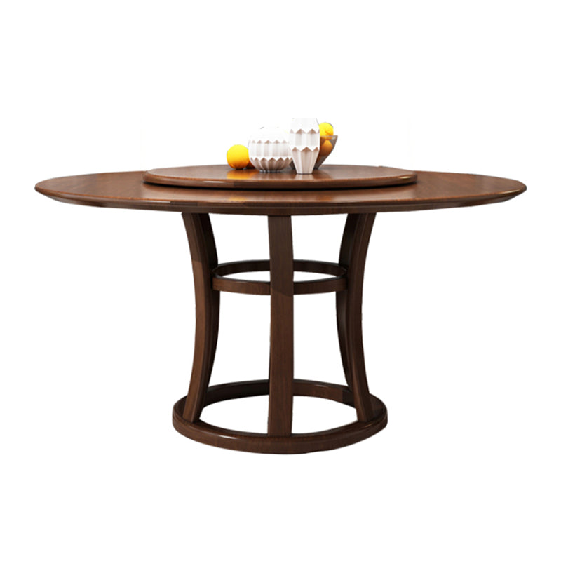 Table ronde moderne en bois massif, avec plateau tournant, pour la maison