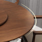 Table ronde moderne en bois massif, avec plateau tournant, pour la maison