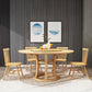 Table ronde moderne en bois massif, avec plateau tournant, pour la maison