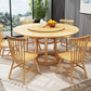 Table ronde moderne en bois massif, avec plateau tournant, pour la maison