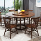 Table ronde moderne en bois massif, avec plateau tournant, pour la maison