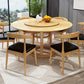 Table ronde moderne en bois massif, avec plateau tournant, pour la maison