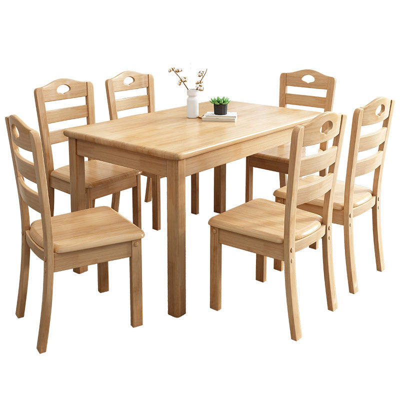 Rectangle Wood Table Contemporary Style Dining Table with 4 Legs Wood Without Chairs Clearhalo 'Dining Tables & Seating' 'Dining Tables' 'dining_table' 'furn' 'furn_dining_table' 'Furniture' 'Kitchen & Dining Furniture' 6266100
