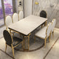 Tavolo da pranzo rettangolare in stile glam con base in metallo con 4 gambe