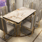 Tavolo da pranzo rettangolare in stile glam con base in metallo con 4 gambe
