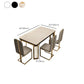 Tavolo da pranzo rettangolare in stile glam con base in metallo con 4 gambe
