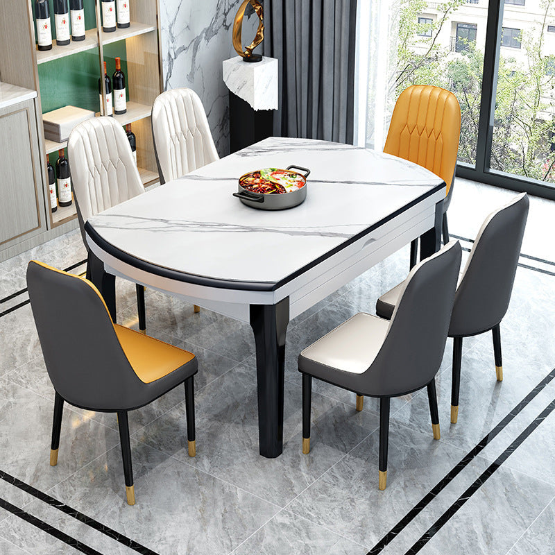 Mesa plegable extensible contemporánea, mesa base de madera maciza para comedor