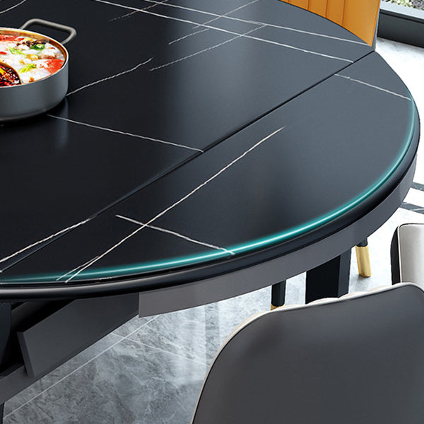 Mesa plegable extensible contemporánea, mesa base de madera maciza para comedor