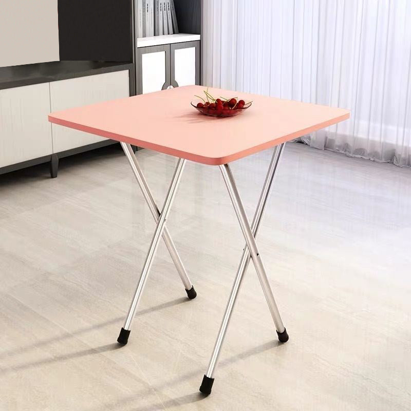 Metal and Wood Table 28.5"H Mid-century Modern Minimalist Foldable Square Dining Table