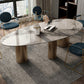 Sintered Stone Home Desk Luxury Oval Shape Fixed Table for Dining Room Clearhalo 'Dining Tables & Seating' 'Dining Tables' 'dining_table' 'furn' 'furn_dining_table' 'Furniture' 'Kitchen & Dining Furniture' 6266160