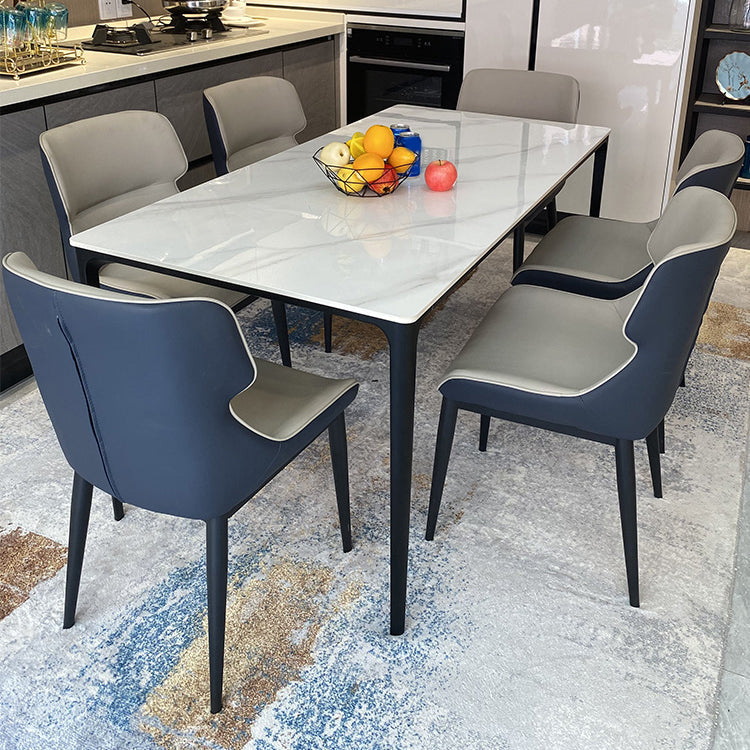 Rectangle Home Fixed Table Industrial Sintered Stone Dining Table Clearhalo 'Dining Tables & Seating' 'Dining Tables' 'dining_table' 'furn' 'furn_dining_table' 'Furniture' 'Kitchen & Dining Furniture' 6266164