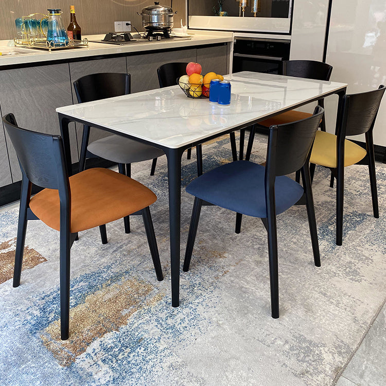 Rectangle Home Fixed Table Industrial Sintered Stone Dining Table 70.9"L x 35.4"W x 29.5"H Without Chairs Clearhalo 'Dining Tables & Seating' 'Dining Tables' 'dining_table' 'furn' 'furn_dining_table' 'Furniture' 'Kitchen & Dining Furniture' 6266167