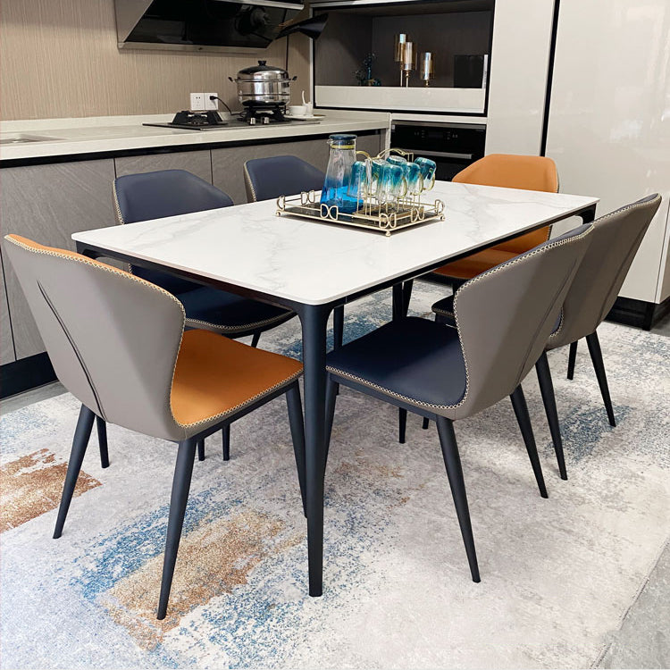 Rectangle Home Fixed Table Industrial Sintered Stone Dining Table Clearhalo 'Dining Tables & Seating' 'Dining Tables' 'dining_table' 'furn' 'furn_dining_table' 'Furniture' 'Kitchen & Dining Furniture' 6266173