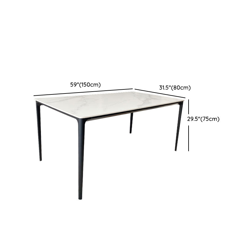 Rectangle Home Fixed Table Industrial Sintered Stone Dining Table Clearhalo 'Dining Tables & Seating' 'Dining Tables' 'dining_table' 'furn' 'furn_dining_table' 'Furniture' 'Kitchen & Dining Furniture' 6266178