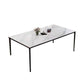 Industrial Sintered Stone Kitchen Table Rectangle Fixed Dining Room Desk White Without Chairs Clearhalo 'Dining Tables & Seating' 'Dining Tables' 'dining_table' 'furn' 'furn_dining_table' 'Furniture' 'Kitchen & Dining Furniture' 6266197