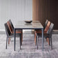 Industrial Sintered Stone Kitchen Table Rectangle Fixed Dining Room Desk Grey 55.1"L x 31.5"W x 29.5"H Without Chairs Clearhalo 'Dining Tables & Seating' 'Dining Tables' 'dining_table' 'furn' 'furn_dining_table' 'Furniture' 'Kitchen & Dining Furniture' 6266198