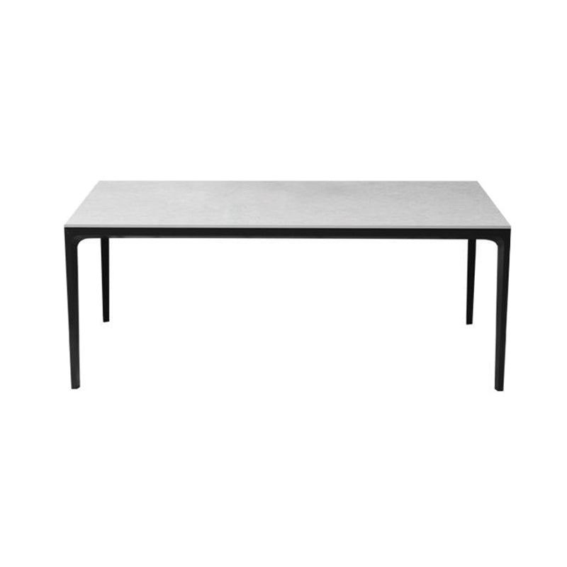 Industrial Sintered Stone Kitchen Table Rectangle Fixed Dining Room Desk Black-Gray Without Chairs Clearhalo 'Dining Tables & Seating' 'Dining Tables' 'dining_table' 'furn' 'furn_dining_table' 'Furniture' 'Kitchen & Dining Furniture' 6266199
