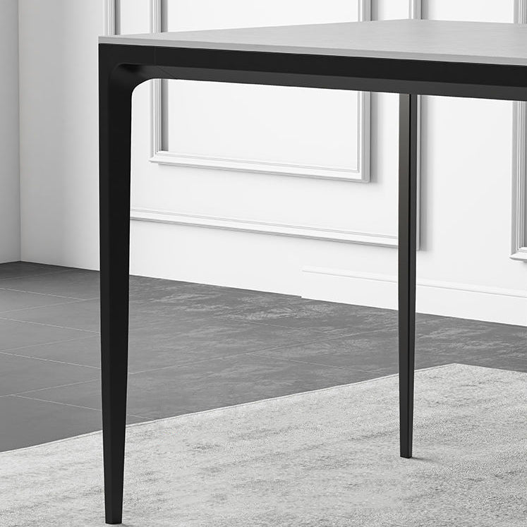 Industrial Sintered Stone Kitchen Table Rectangle Fixed Dining Room Desk Clearhalo 'Dining Tables & Seating' 'Dining Tables' 'dining_table' 'furn' 'furn_dining_table' 'Furniture' 'Kitchen & Dining Furniture' 6266205