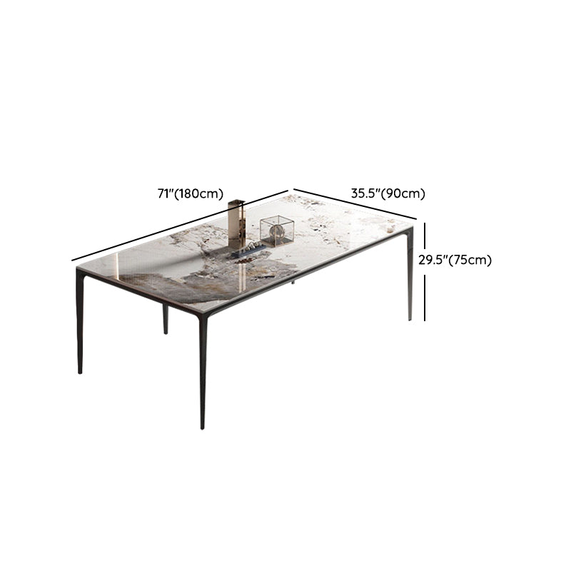 Industrial Sintered Stone Kitchen Table Rectangle Fixed Dining Room Desk Clearhalo 'Dining Tables & Seating' 'Dining Tables' 'dining_table' 'furn' 'furn_dining_table' 'Furniture' 'Kitchen & Dining Furniture' 6266223
