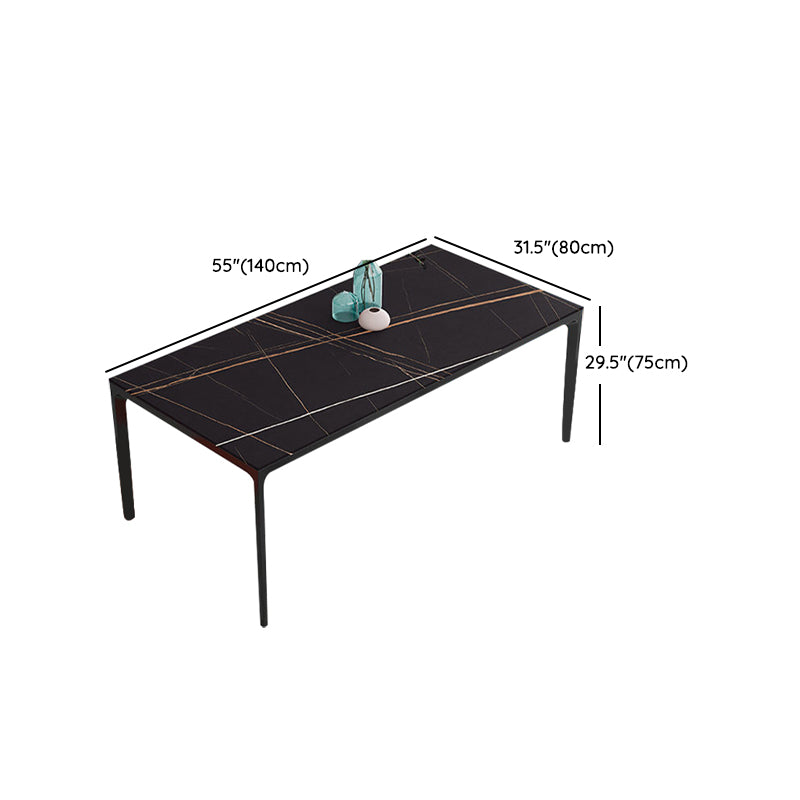 Industrial Sintered Stone Kitchen Table Rectangle Fixed Dining Room Desk Clearhalo 'Dining Tables & Seating' 'Dining Tables' 'dining_table' 'furn' 'furn_dining_table' 'Furniture' 'Kitchen & Dining Furniture' 6266229