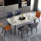 Home Sintered Stone Kitchen Table Industrial Rectangle Fixed Dining Desk Grey 63"L x 35.4"W x 29.5"H Without Chairs Clearhalo 'Dining Tables & Seating' 'Dining Tables' 'dining_table' 'furn' 'furn_dining_table' 'Furniture' 'Kitchen & Dining Furniture' 6266232