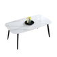 Home Sintered Stone Kitchen Table Industrial Rectangle Fixed Dining Desk White Without Chairs Clearhalo 'Dining Tables & Seating' 'Dining Tables' 'dining_table' 'furn' 'furn_dining_table' 'Furniture' 'Kitchen & Dining Furniture' 6266234