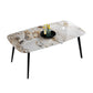Home Sintered Stone Kitchen Table Industrial Rectangle Fixed Dining Desk Pandora & Gold Without Chairs Clearhalo 'Dining Tables & Seating' 'Dining Tables' 'dining_table' 'furn' 'furn_dining_table' 'Furniture' 'Kitchen & Dining Furniture' 6266239