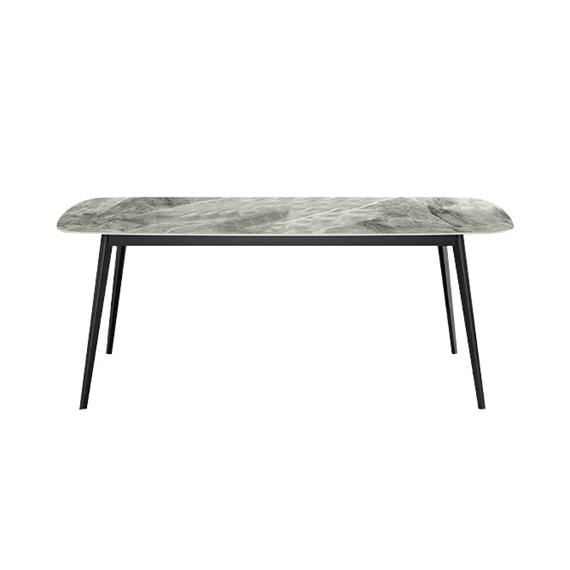 Home Sintered Stone Kitchen Table Industrial Rectangle Fixed Dining Desk Grey Without Chairs Clearhalo 'Dining Tables & Seating' 'Dining Tables' 'dining_table' 'furn' 'furn_dining_table' 'Furniture' 'Kitchen & Dining Furniture' 6266240