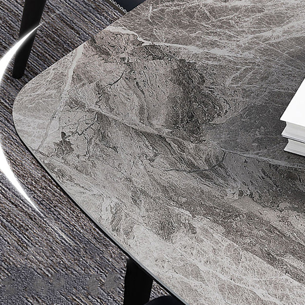 Home Sintered Stone Kitchen Table Industrial Rectangle Fixed Dining Desk Clearhalo 'Dining Tables & Seating' 'Dining Tables' 'dining_table' 'furn' 'furn_dining_table' 'Furniture' 'Kitchen & Dining Furniture' 6266242