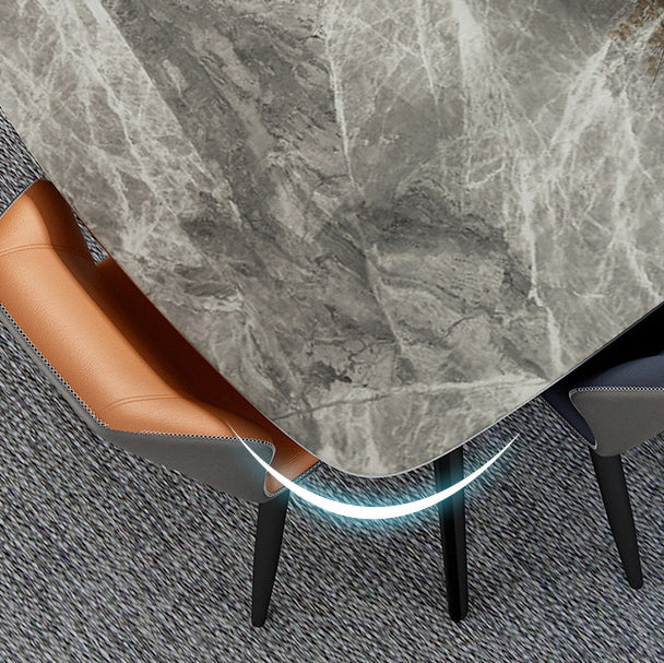 Home Sintered Stone Kitchen Table Industrial Rectangle Fixed Dining Desk Clearhalo 'Dining Tables & Seating' 'Dining Tables' 'dining_table' 'furn' 'furn_dining_table' 'Furniture' 'Kitchen & Dining Furniture' 6266243