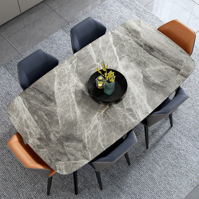 Home Sintered Stone Kitchen Table Industrial Rectangle Fixed Dining Desk Clearhalo 'Dining Tables & Seating' 'Dining Tables' 'dining_table' 'furn' 'furn_dining_table' 'Furniture' 'Kitchen & Dining Furniture' 6266245
